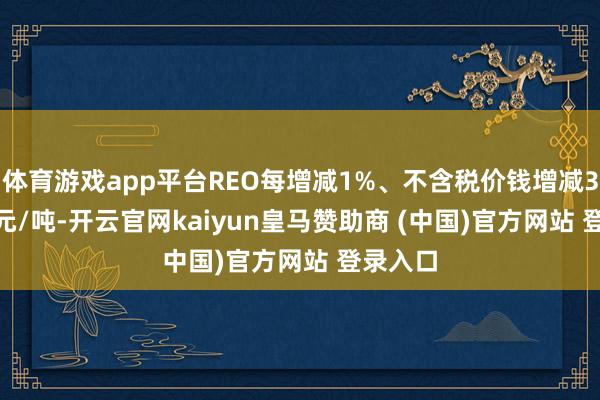 體育游戲app平臺REO每增減1%、不含稅價錢增減382.18元/噸-開云官網(wǎng)kaiyun皇馬贊助商 (中國)官方網(wǎng)站 登錄入口