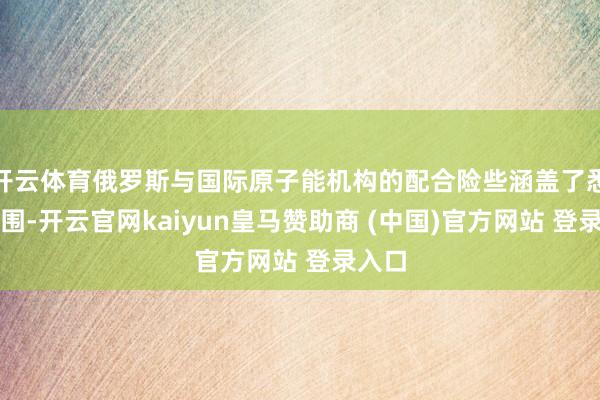 開云體育俄羅斯與國際原子能機構的配合險些涵蓋了悉數范圍-開云官網kaiyun皇馬贊助商 (中國)官方網站 登錄入口